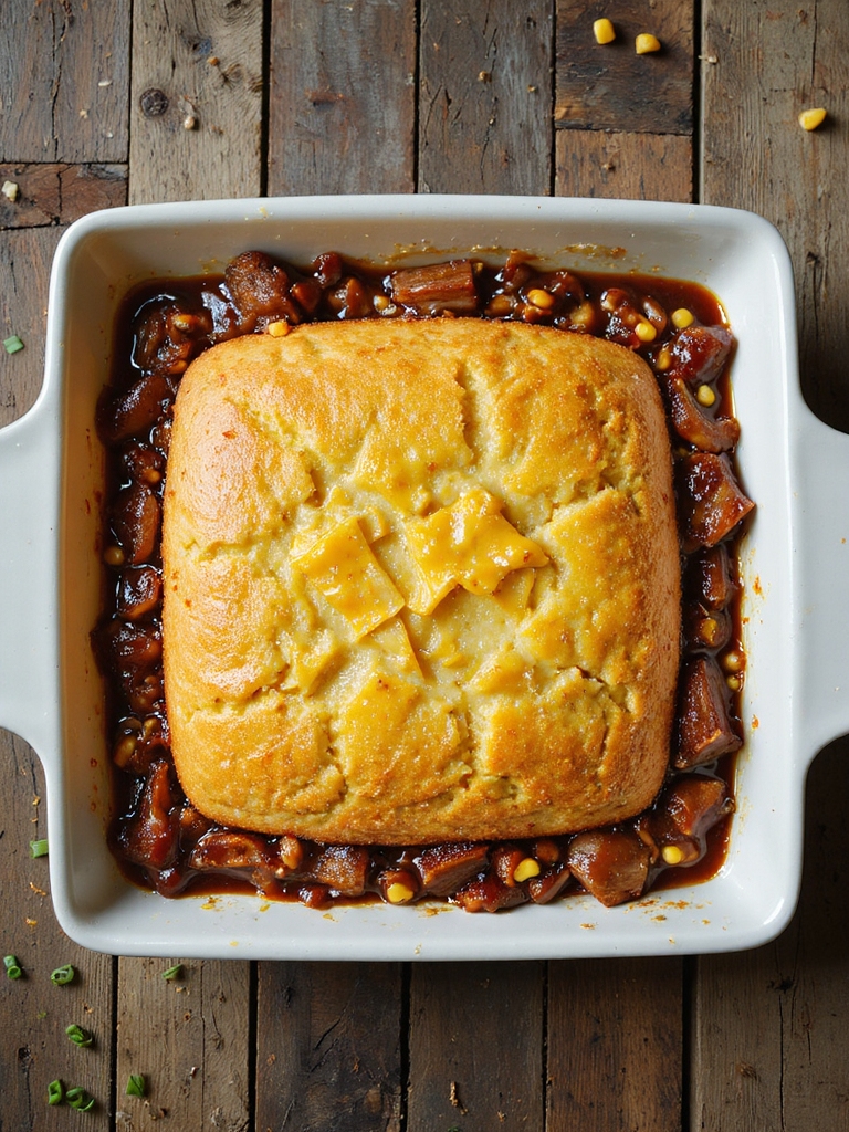 smoky pulled pork cornbread