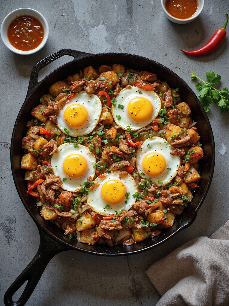 smoky shredded pork hash