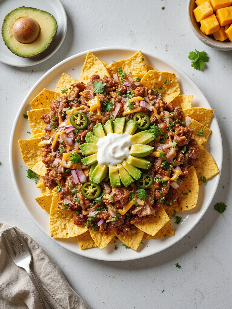 smoky spicy kalua pork nachos