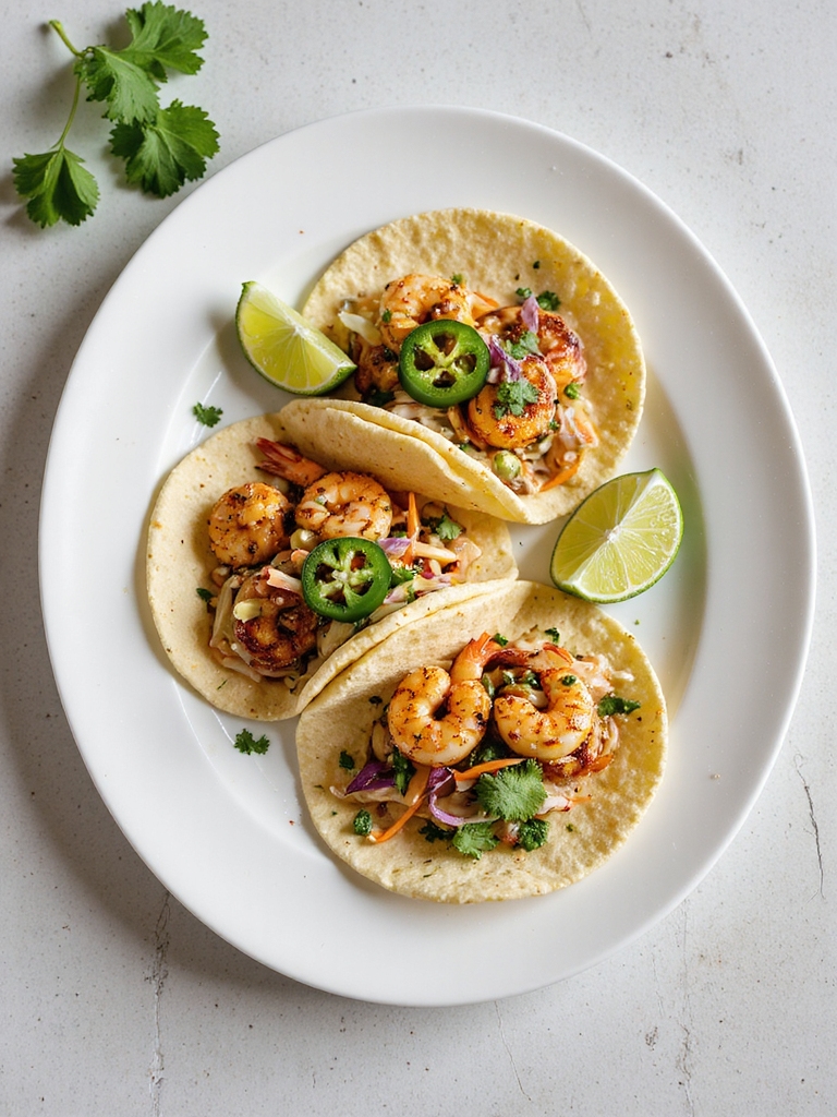 smoky spicy seared shrimp tacos