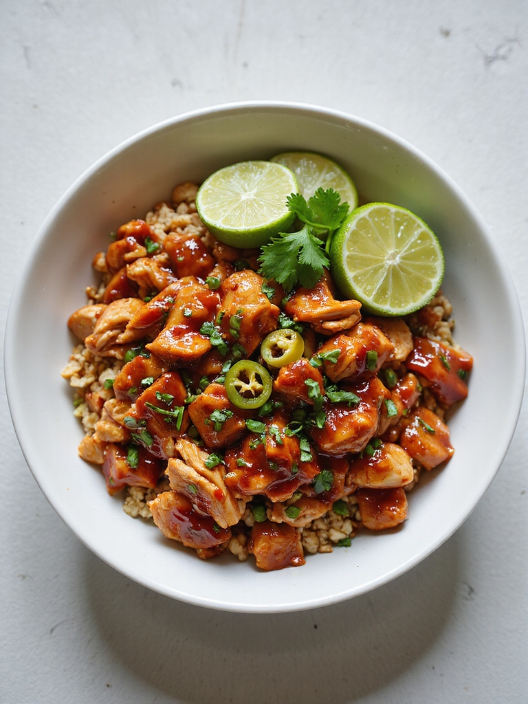 smoky spicy tangy shredded chicken