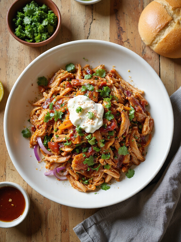 smoky sweet shredded barbecue chicken