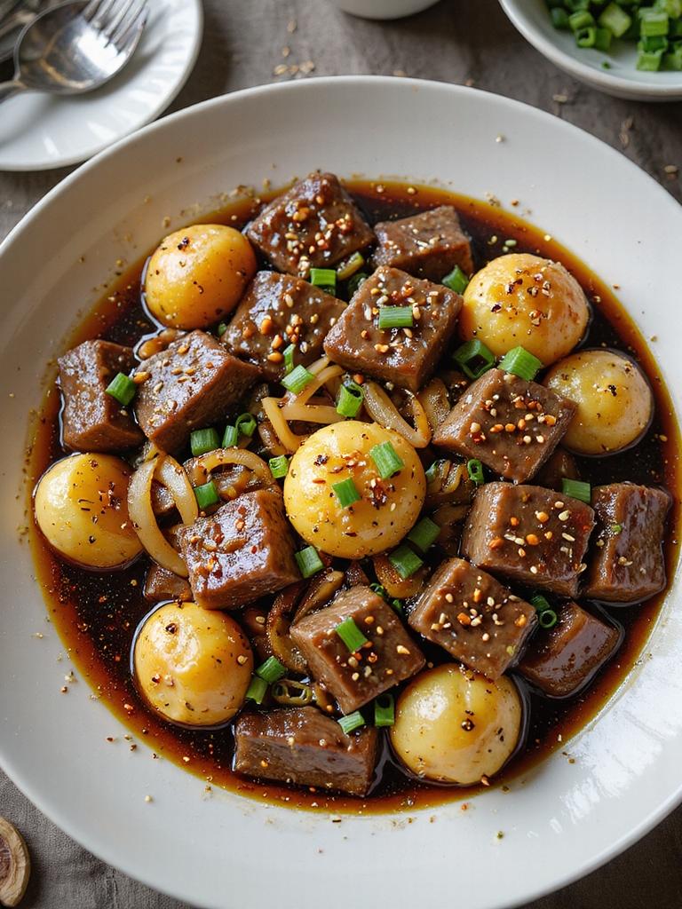 soy ginger braised beef potatoes