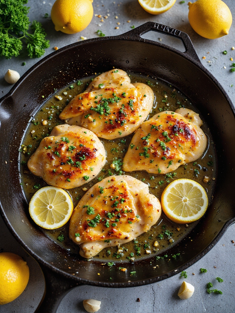 speedy lemon garlic skillet chicken