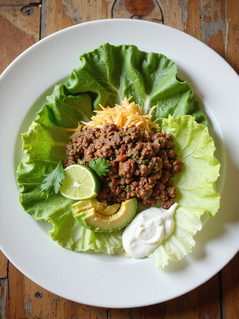 spiced meat lettuce tacos