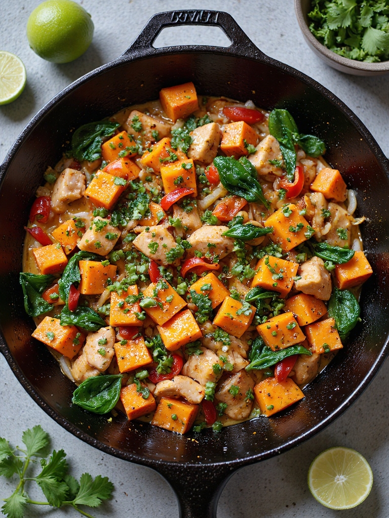 spiced turkey sweet potato skillet