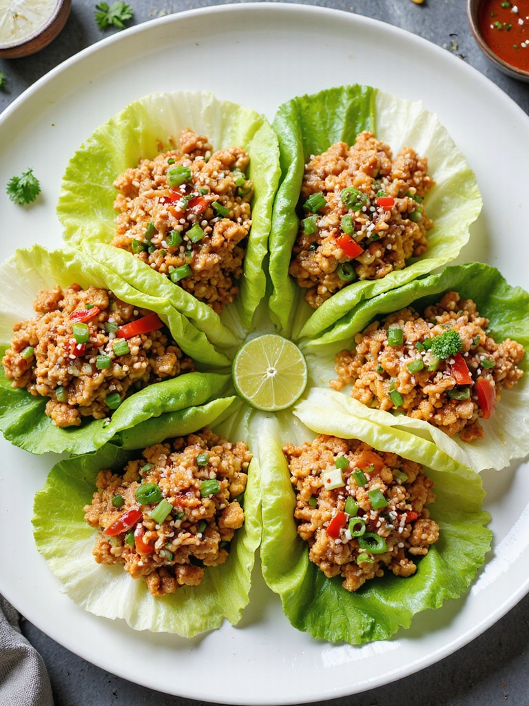 spicy asian turkey lettuce wraps