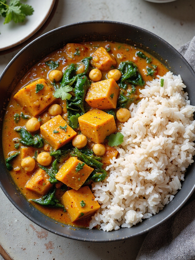 spicy chickpea sweet potato curry