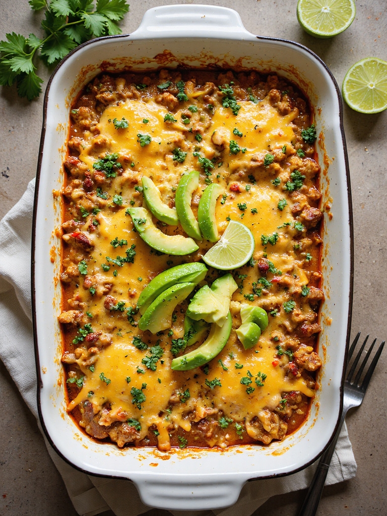 spicy chorizo avocado casserole