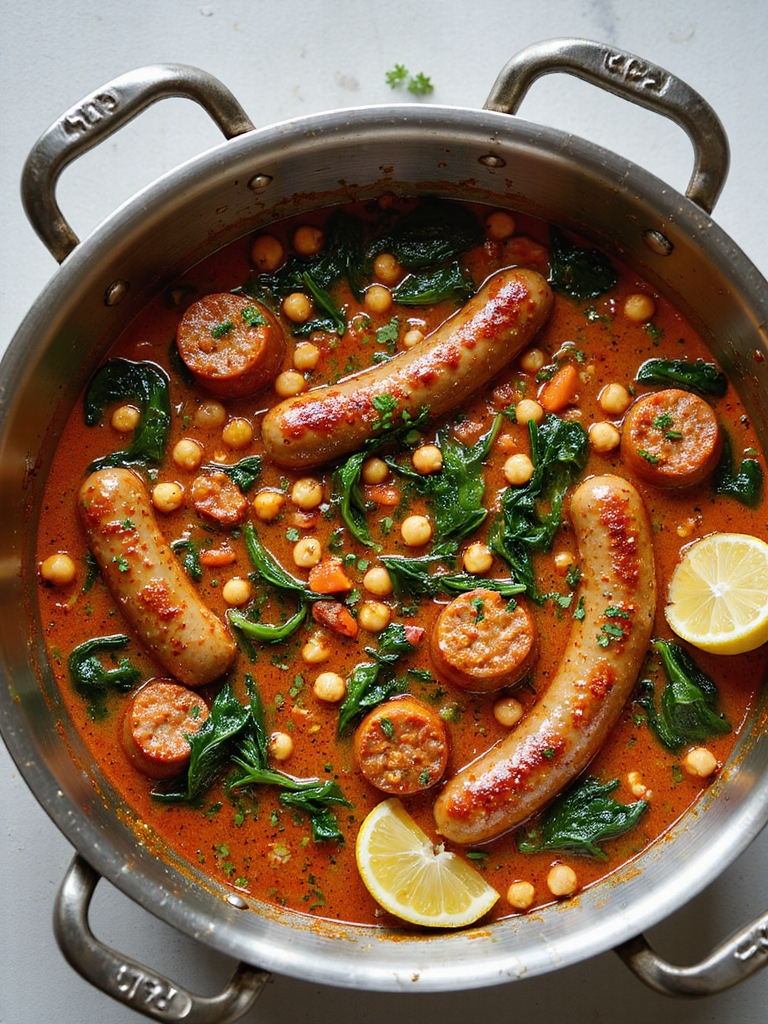 spicy harissa sausage stew