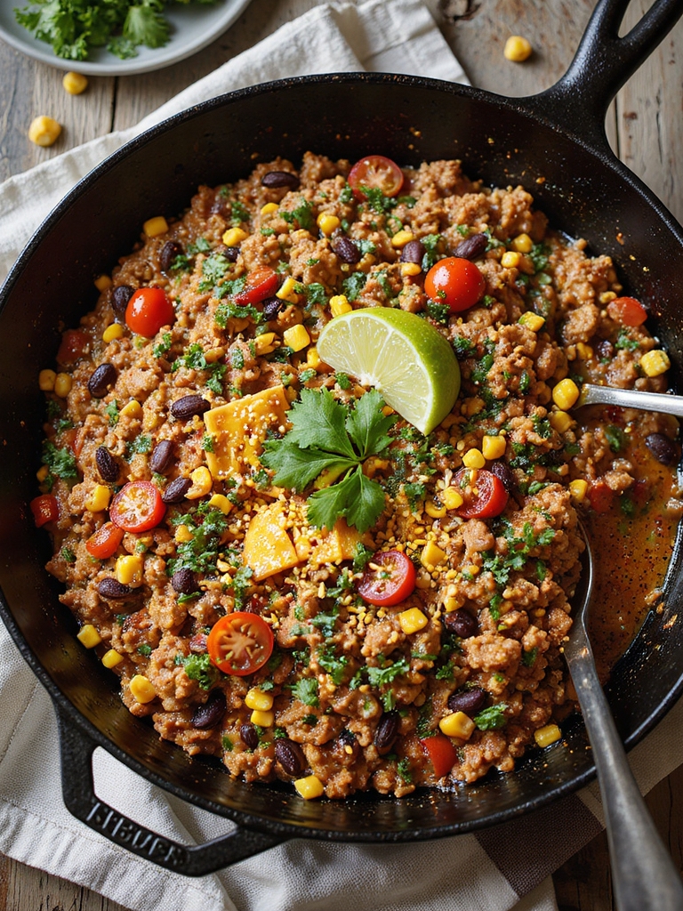 spicy tex mex turkey skillet