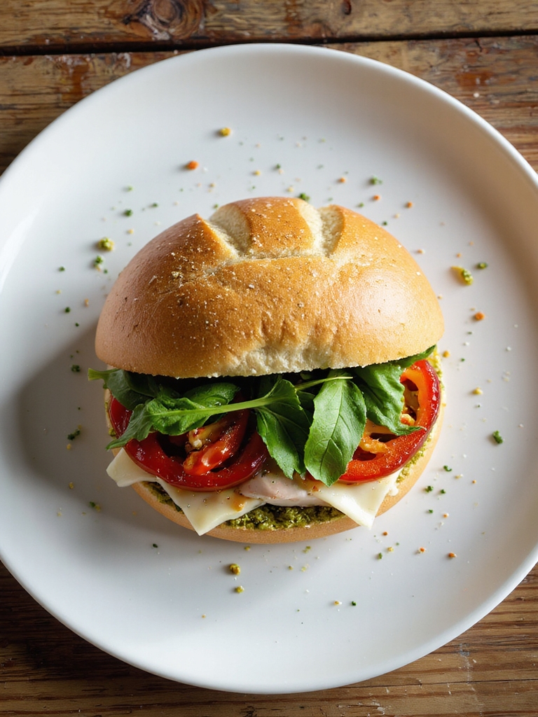 spicy turkey pesto sandwich topper