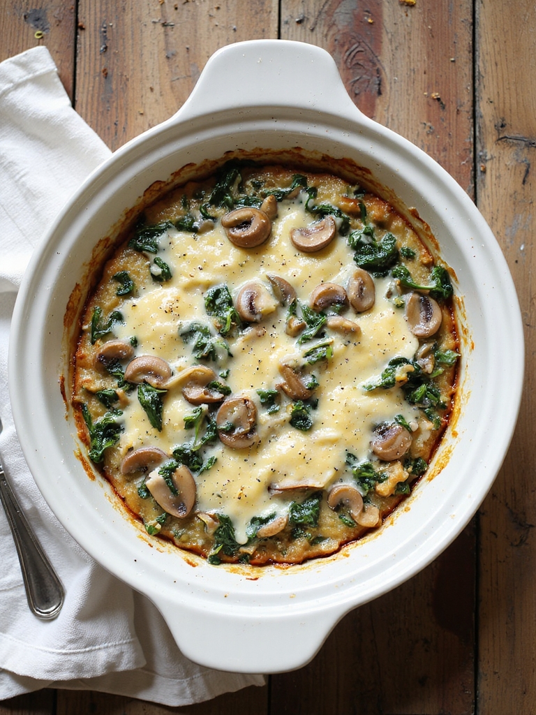 spinach mushroom breakfast casserole