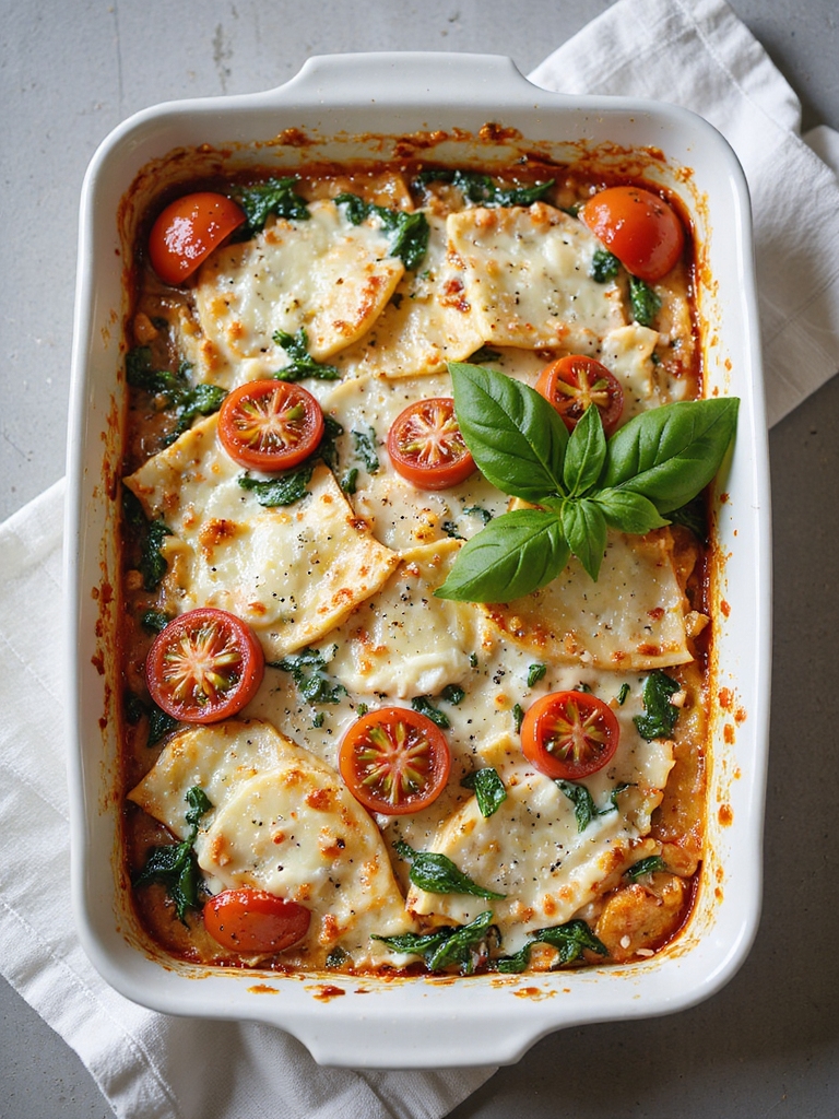 spinach ricotta roasted tomato lasagna