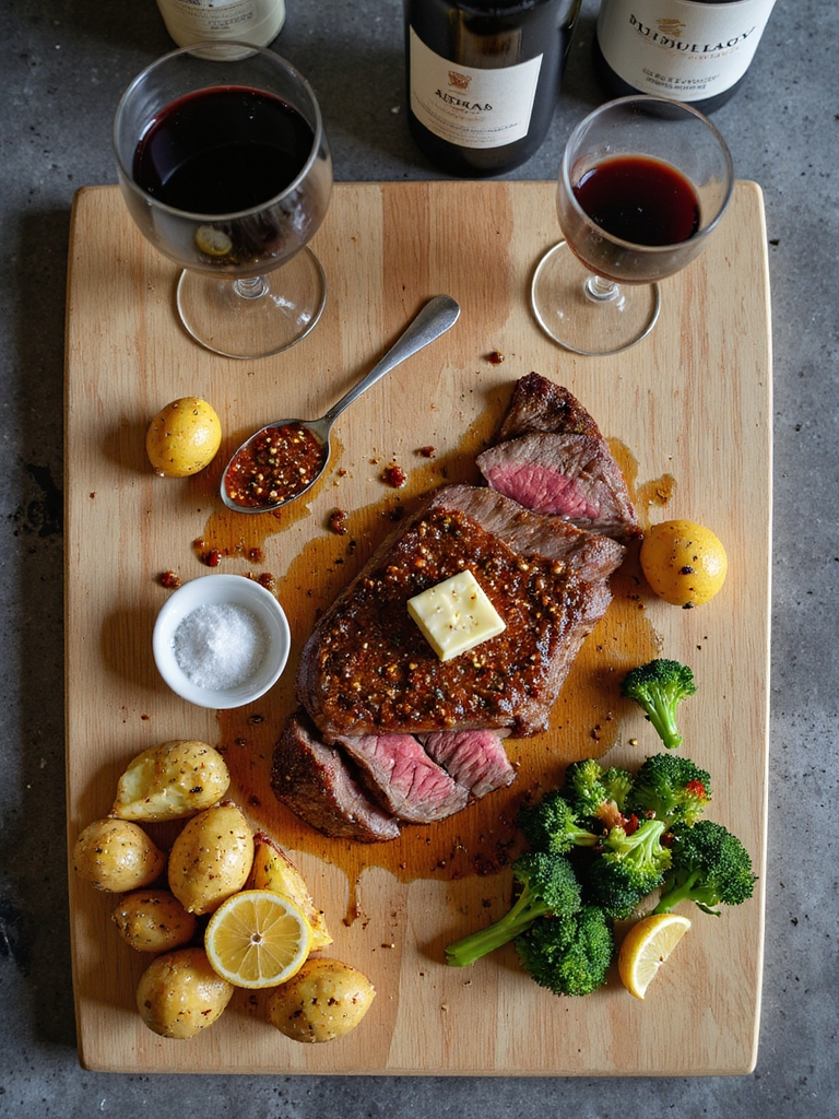 steak plating and wine pairings