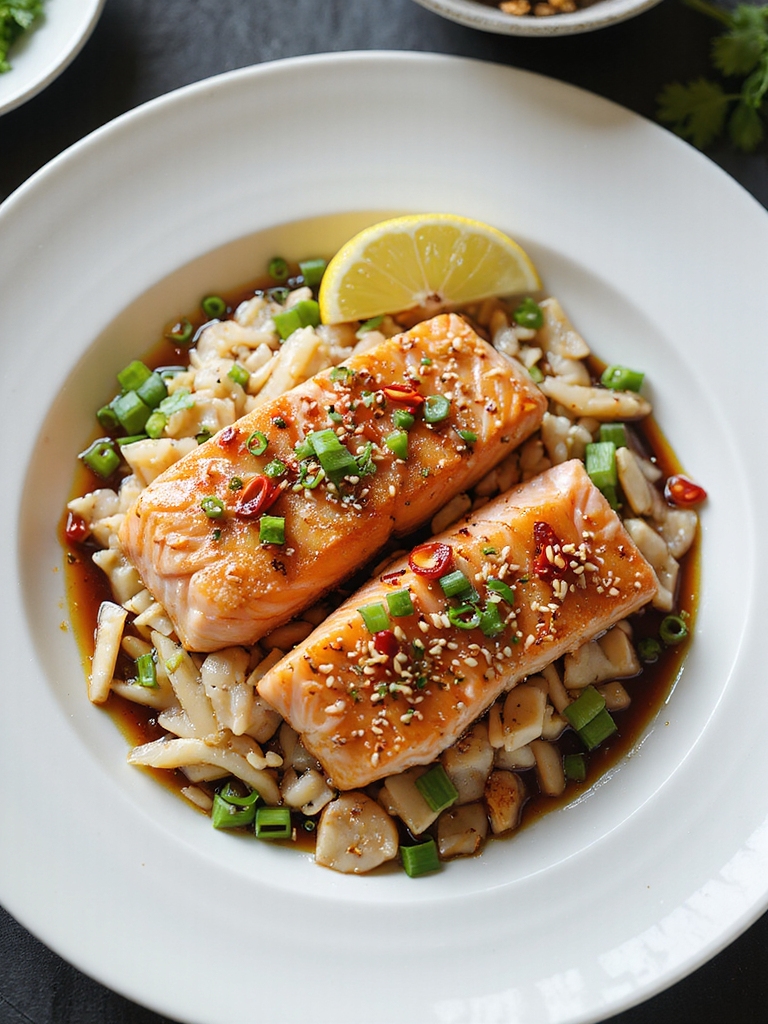 steamed salmon with ginger