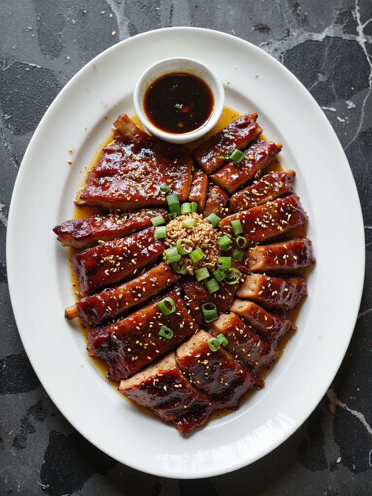 sticky caramelized honey hoisin spare ribs