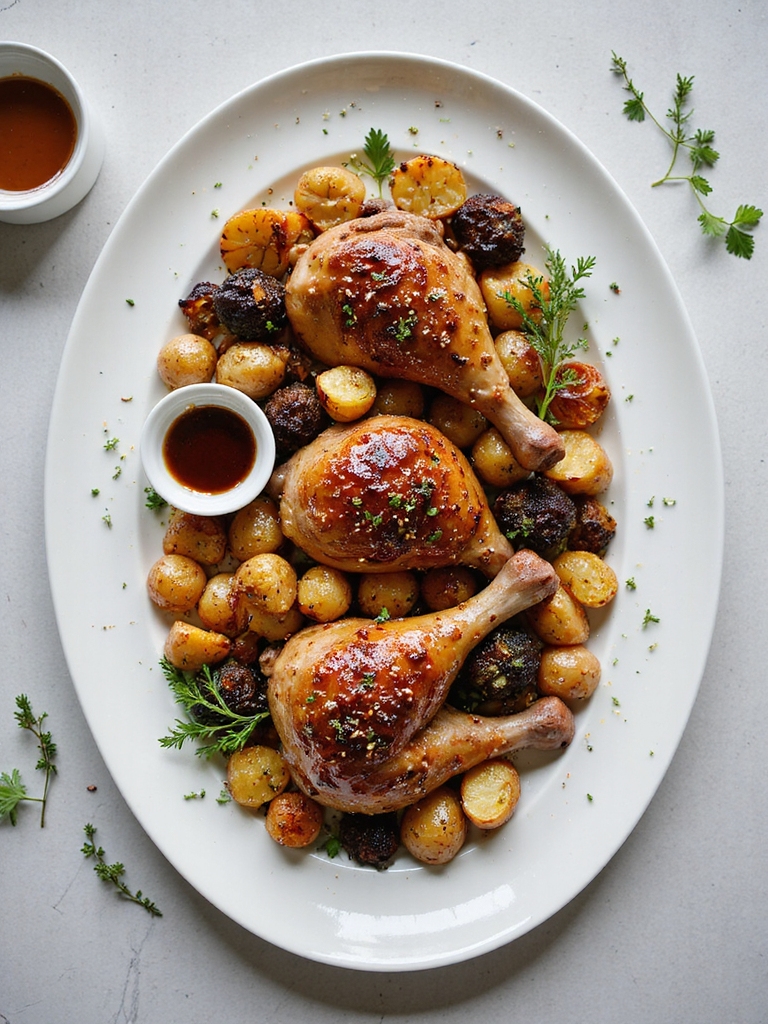 sticky honey balsamic glazed turkeylegs