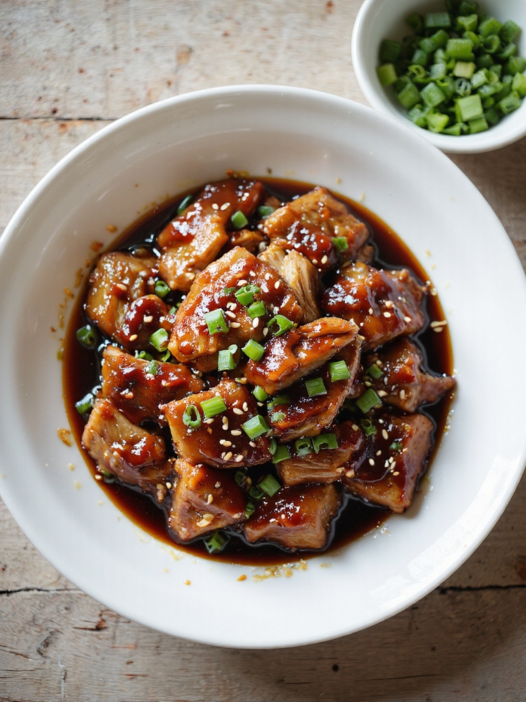 sticky molasses glazed pulled pork