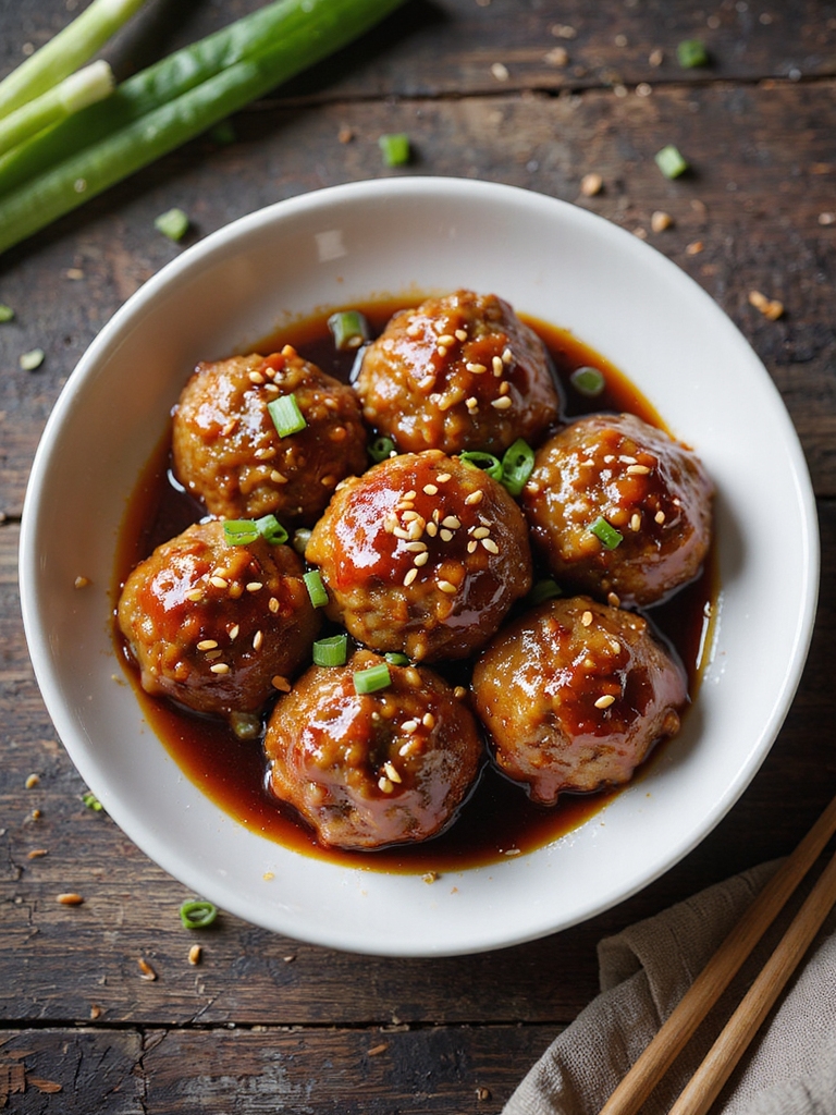sticky sweet spicy meatballs