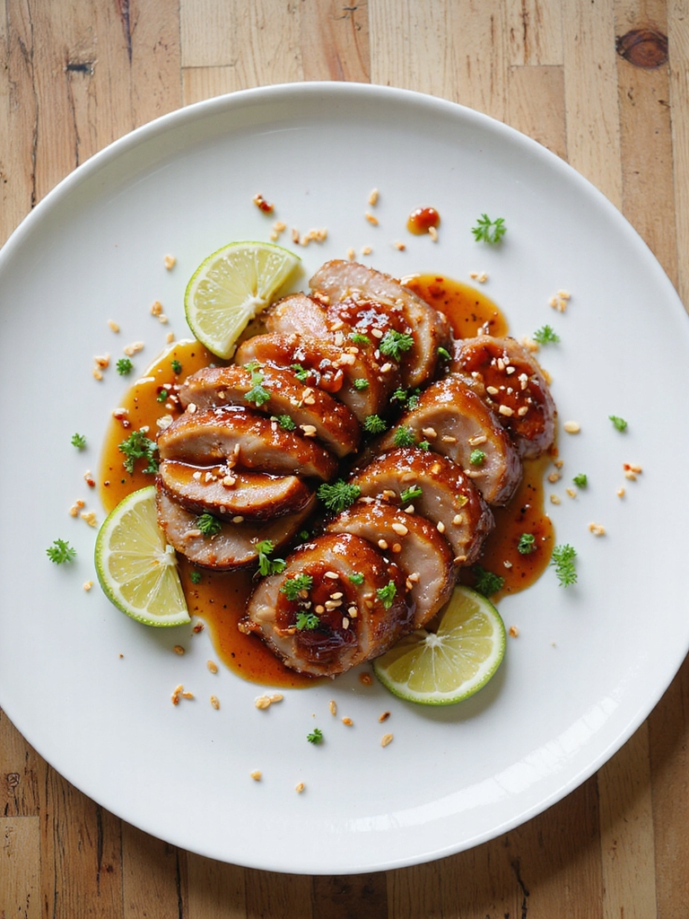 sticky sweet spicy pork