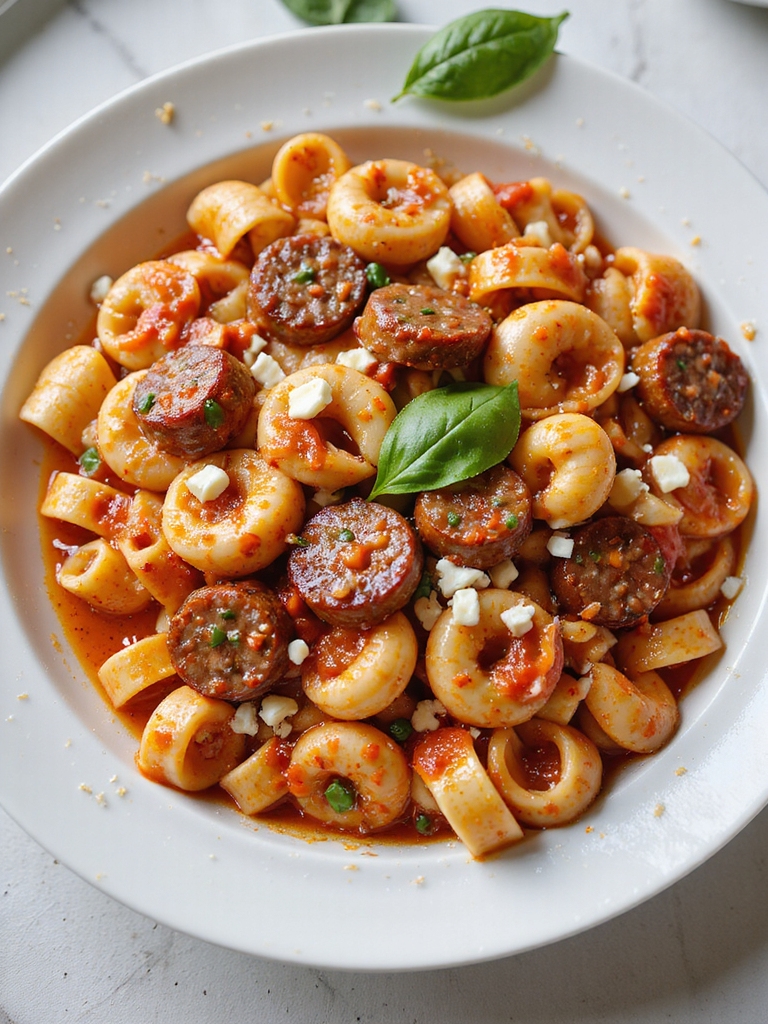 sturdy ridged pasta slow cooked