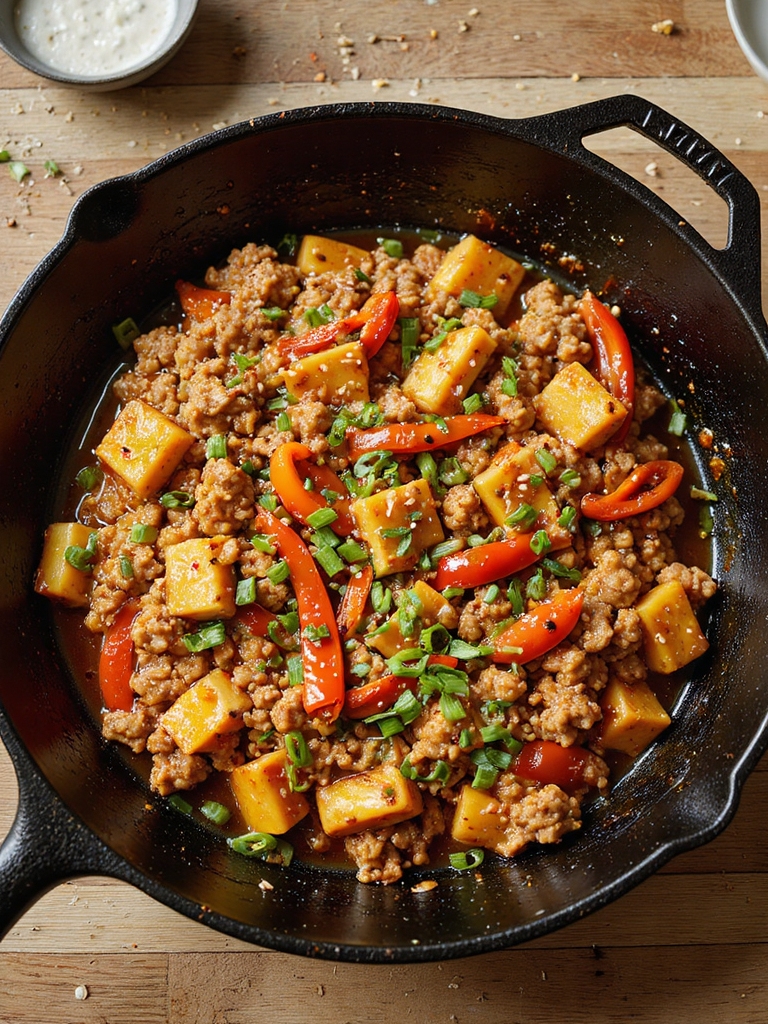 sweet and tangy turkey skillet