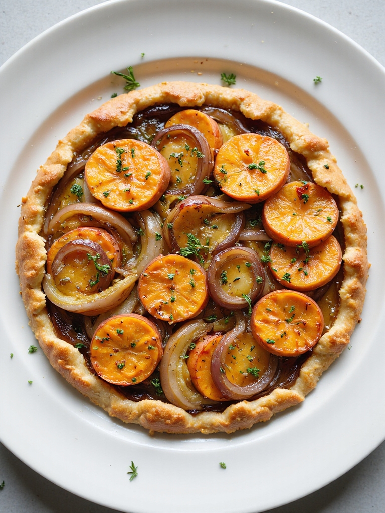 sweet potato caramelized onion tart