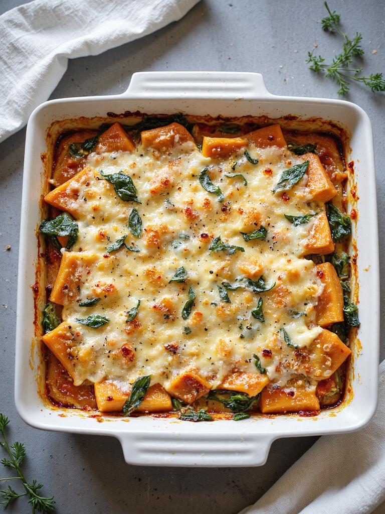sweet potato spinach ricotta lasagna
