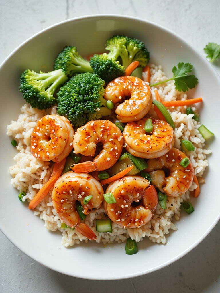 sweet spicy honey glazed shrimp