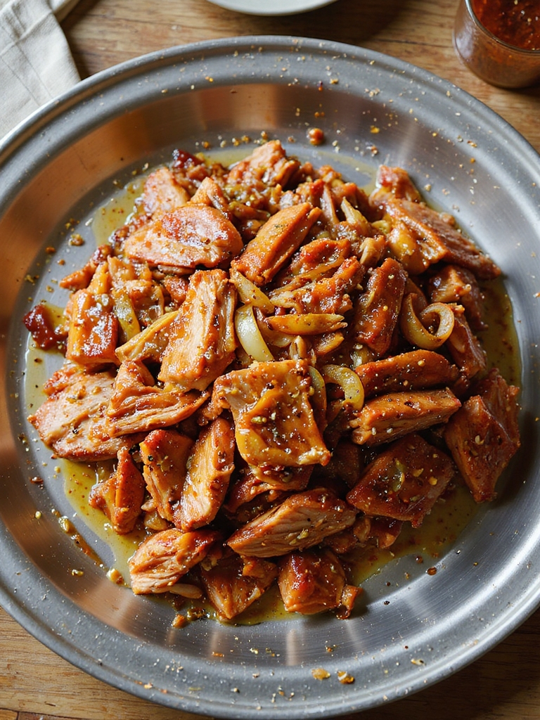 sweet tangy slow cooked pulled pork