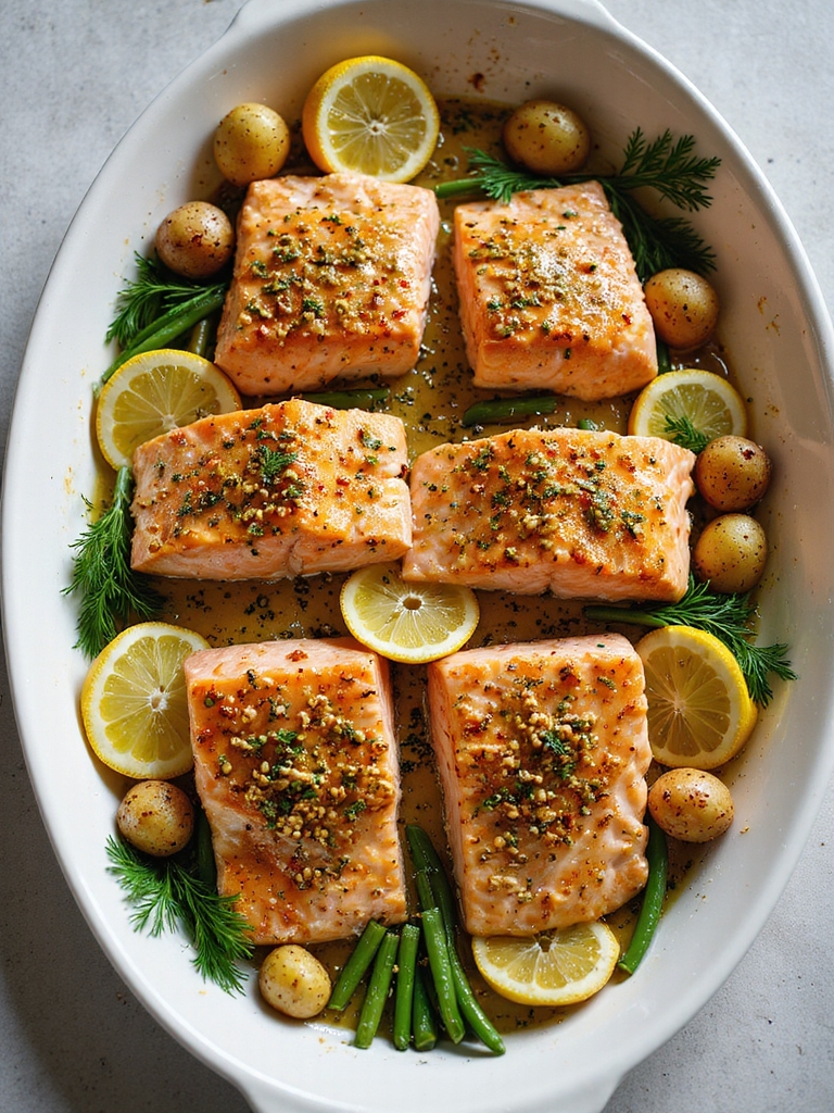 tangy mustard dill glazed salmon