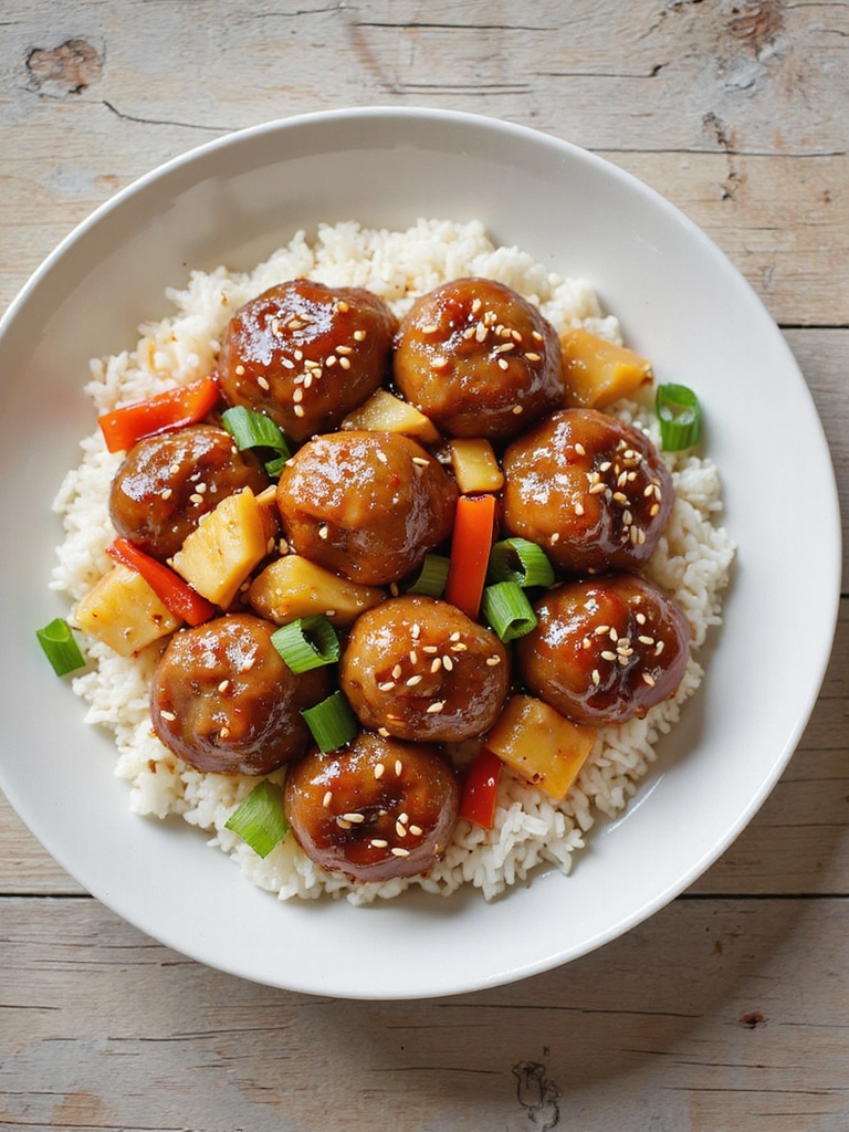 tangy pineapple pork meatballs