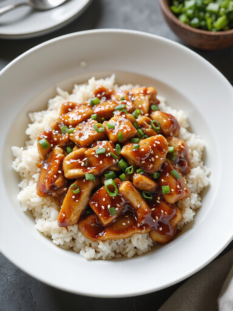 tender glossy teriyaki chicken