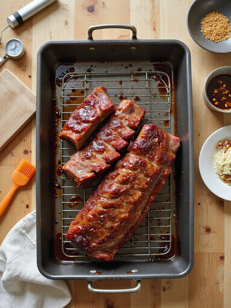 tender hoisin glazed oven ribs
