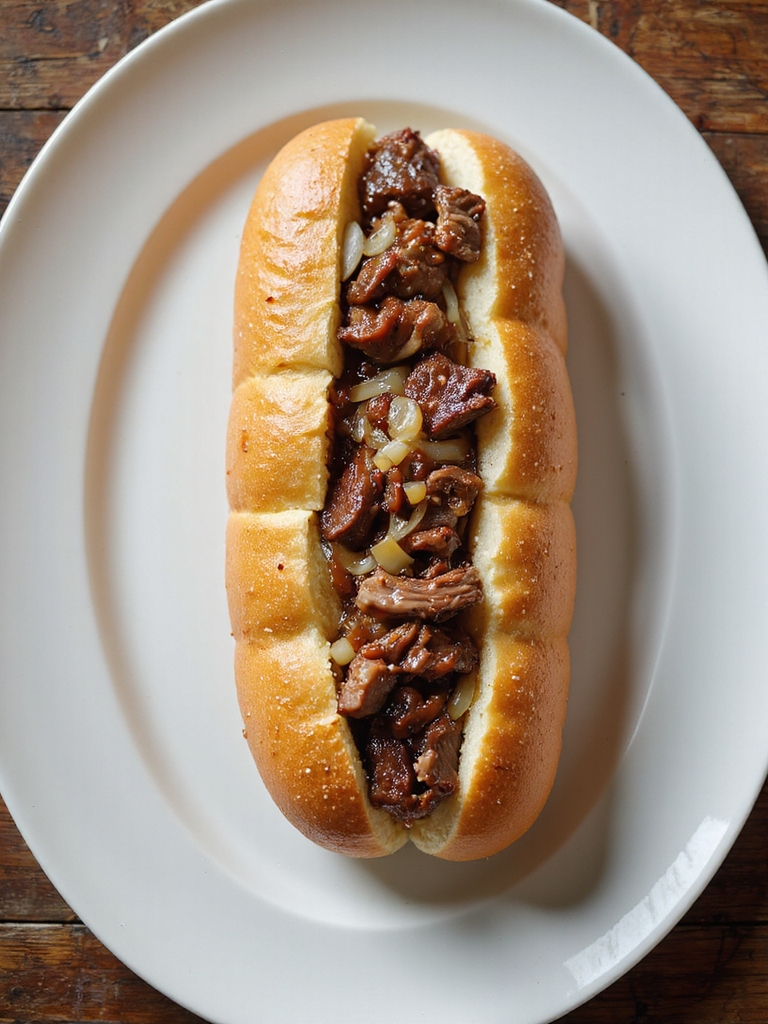 tender slow cooked philly cheesesteak