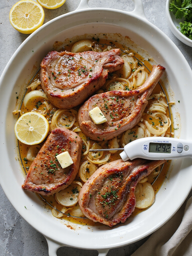 thermometer guided slow roasted pork