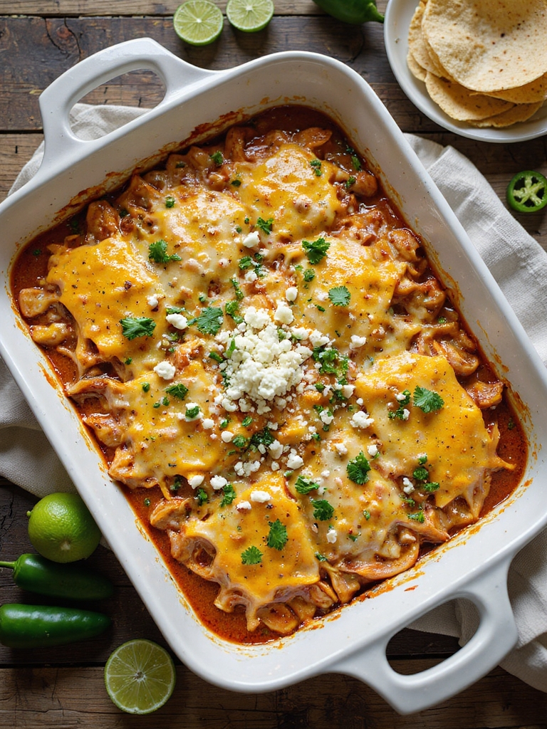 three cheese cilantro chicken casserole