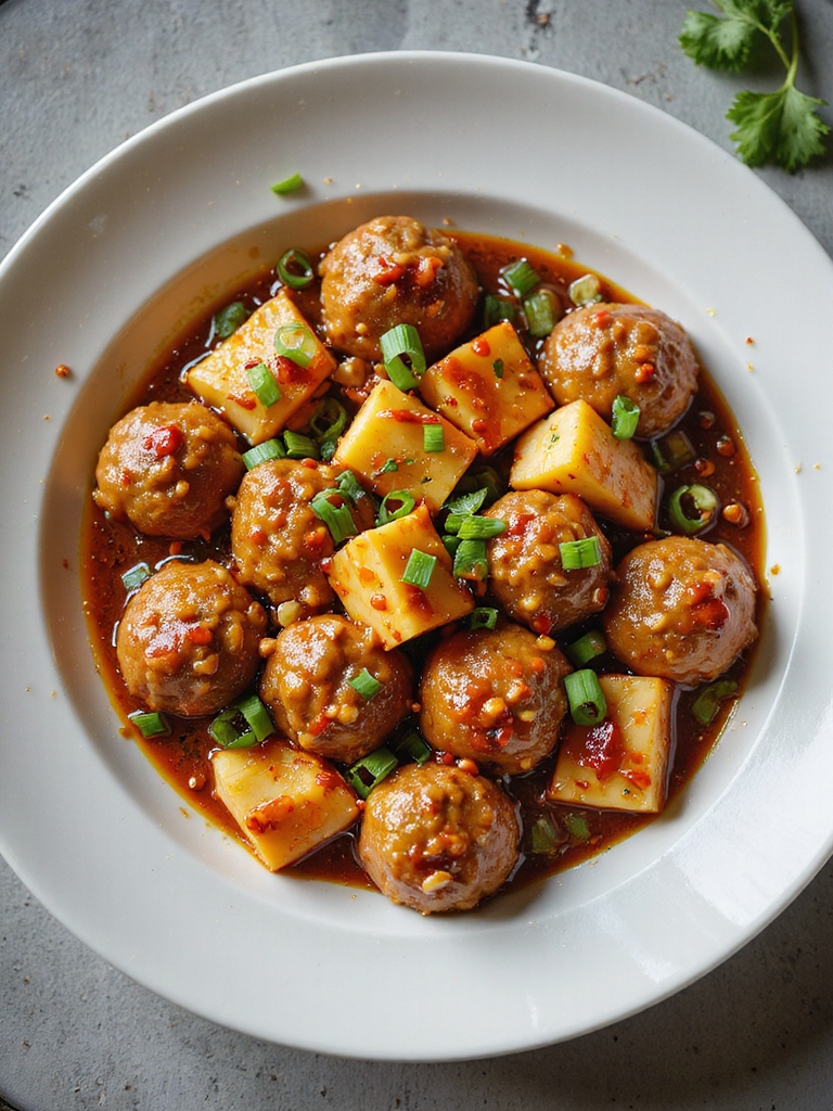 tropical sweet chili meatballs