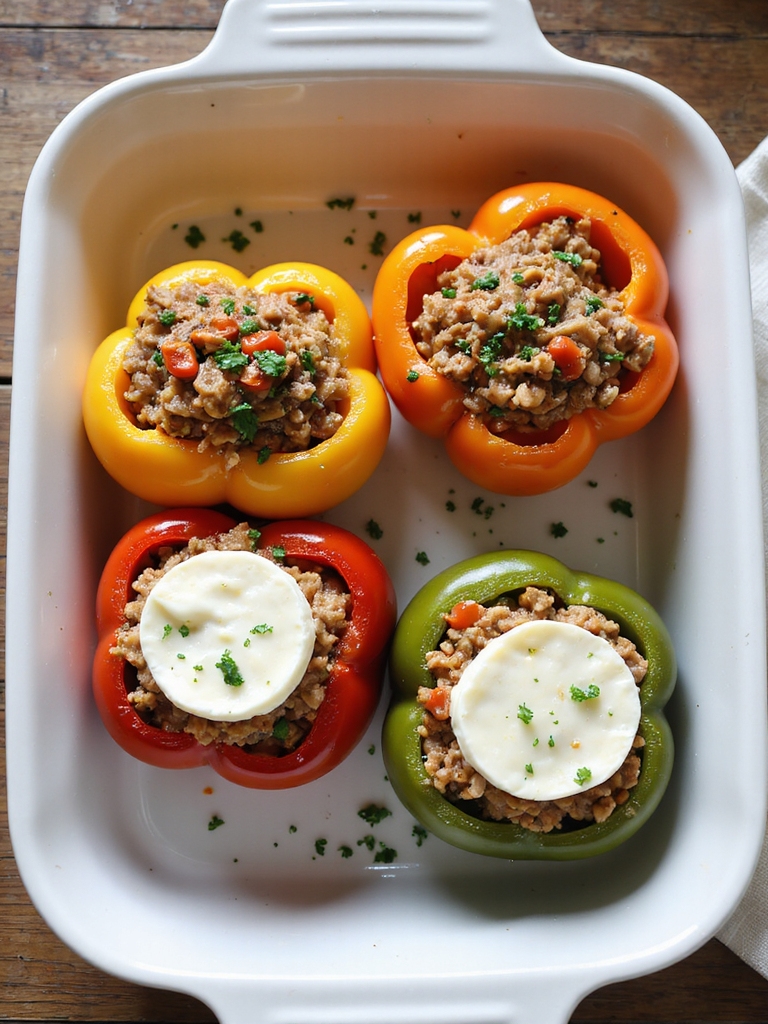 turkey and brown rice stuffed peppers