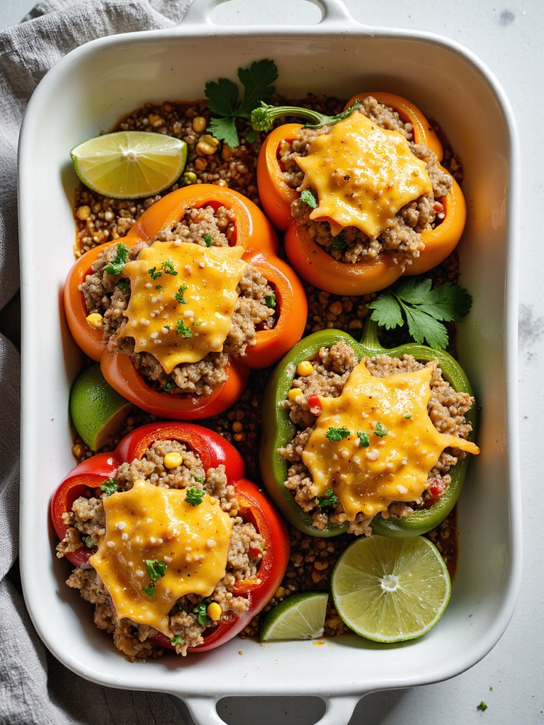 turkey sausage quinoa stuffed peppers