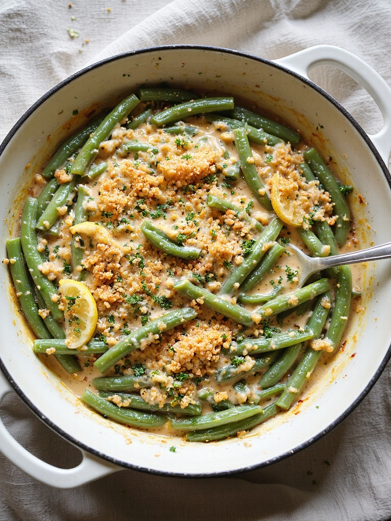 vegan creamy cashew greenbeans