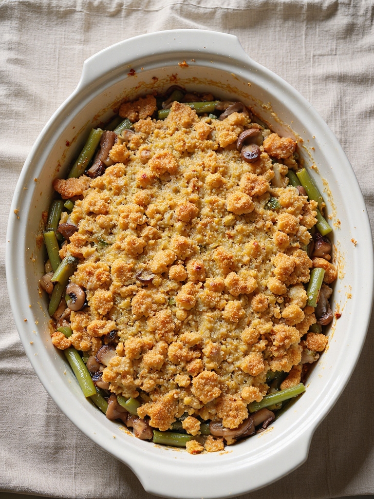 vegan creamy green bean casserole