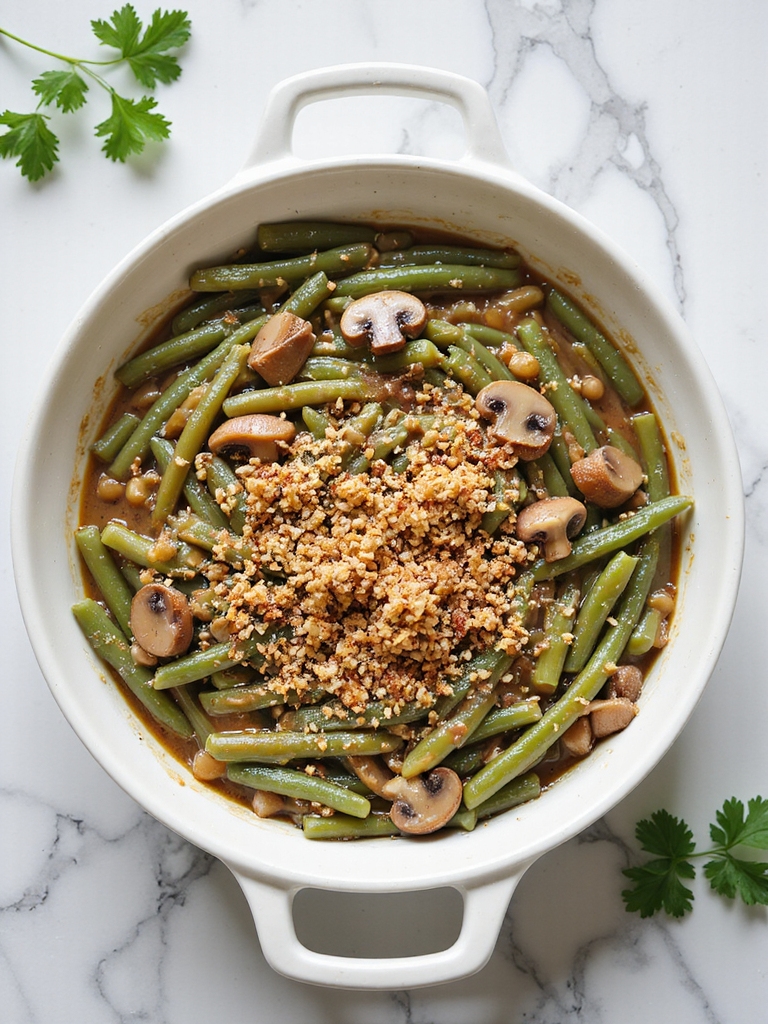 vegan mushroom green bean casserole