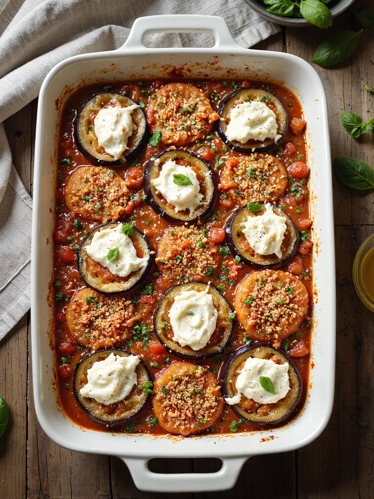 vegan roasted eggplant casserole