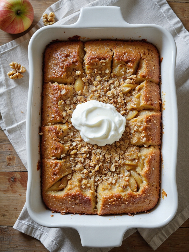 warm cinnamon apple baked oats