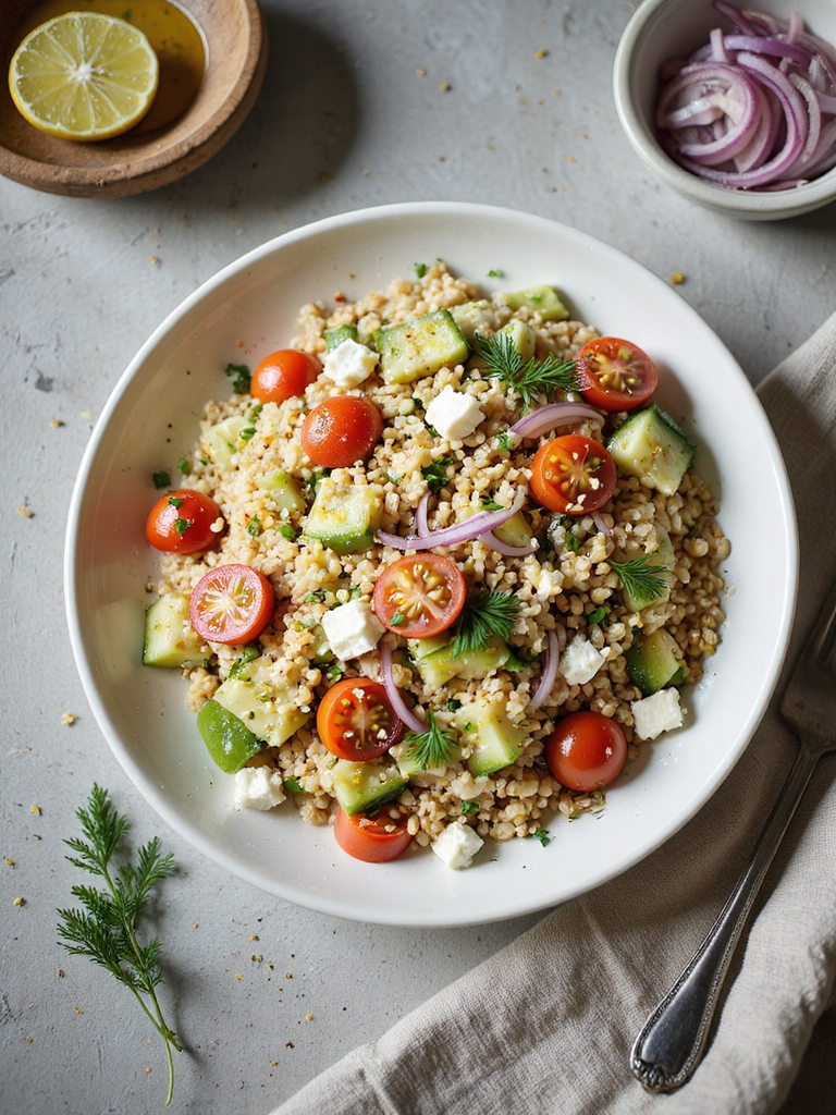 warm farro herb lemon salad