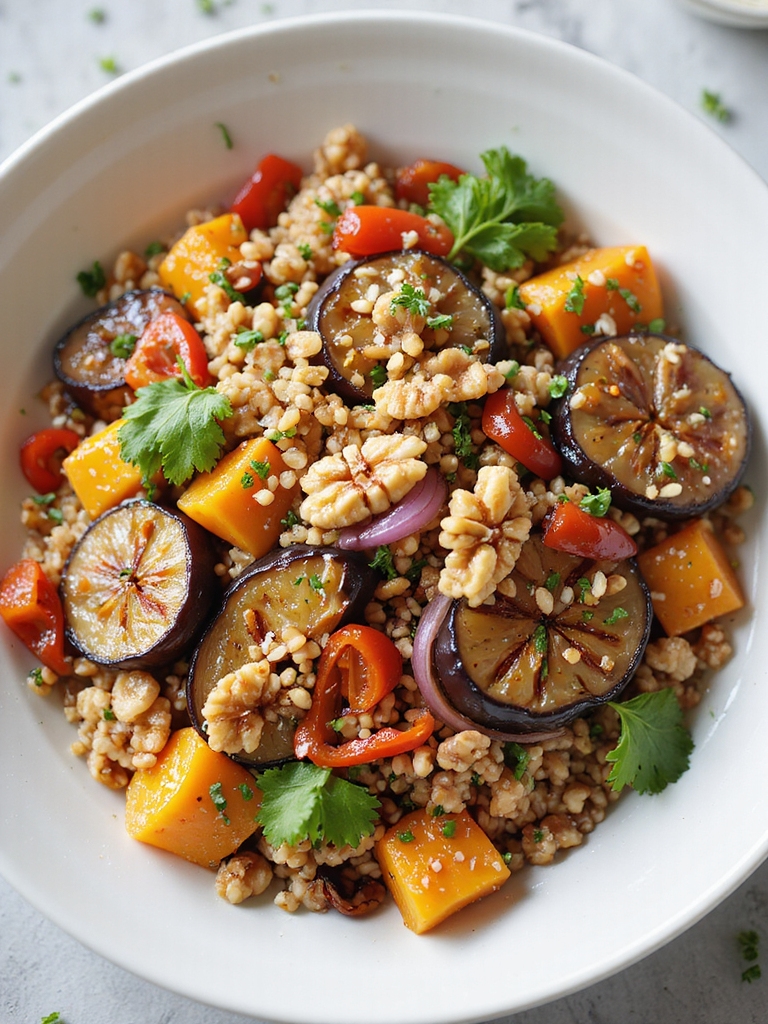 warm farro roasted vegetables