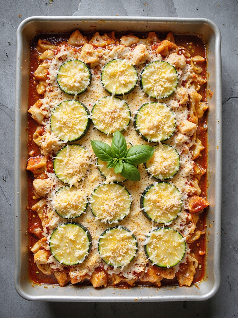 warm shredded chicken layered casserole