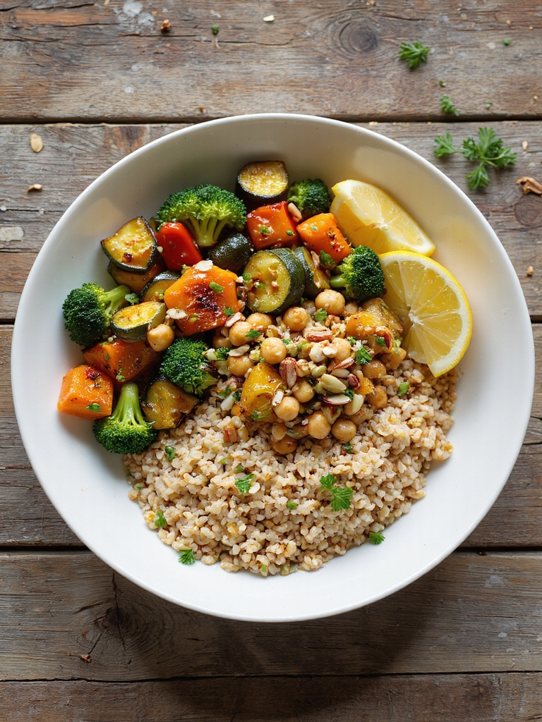 whole grain bowls with legumes